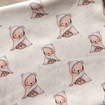 Інтерлок дитячий полотно преміум класу рапорт 4х1 дизайн мишки