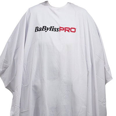 Перукарська накидка на кнопках BaByliss PRO Hairdressers Cape, біла (М4560Е)