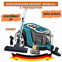 Пилосос циклонного типу Henschll 3000W з турбощіткою Потужний пилосос з контейнером для пилу 4 л Пилосос для дому