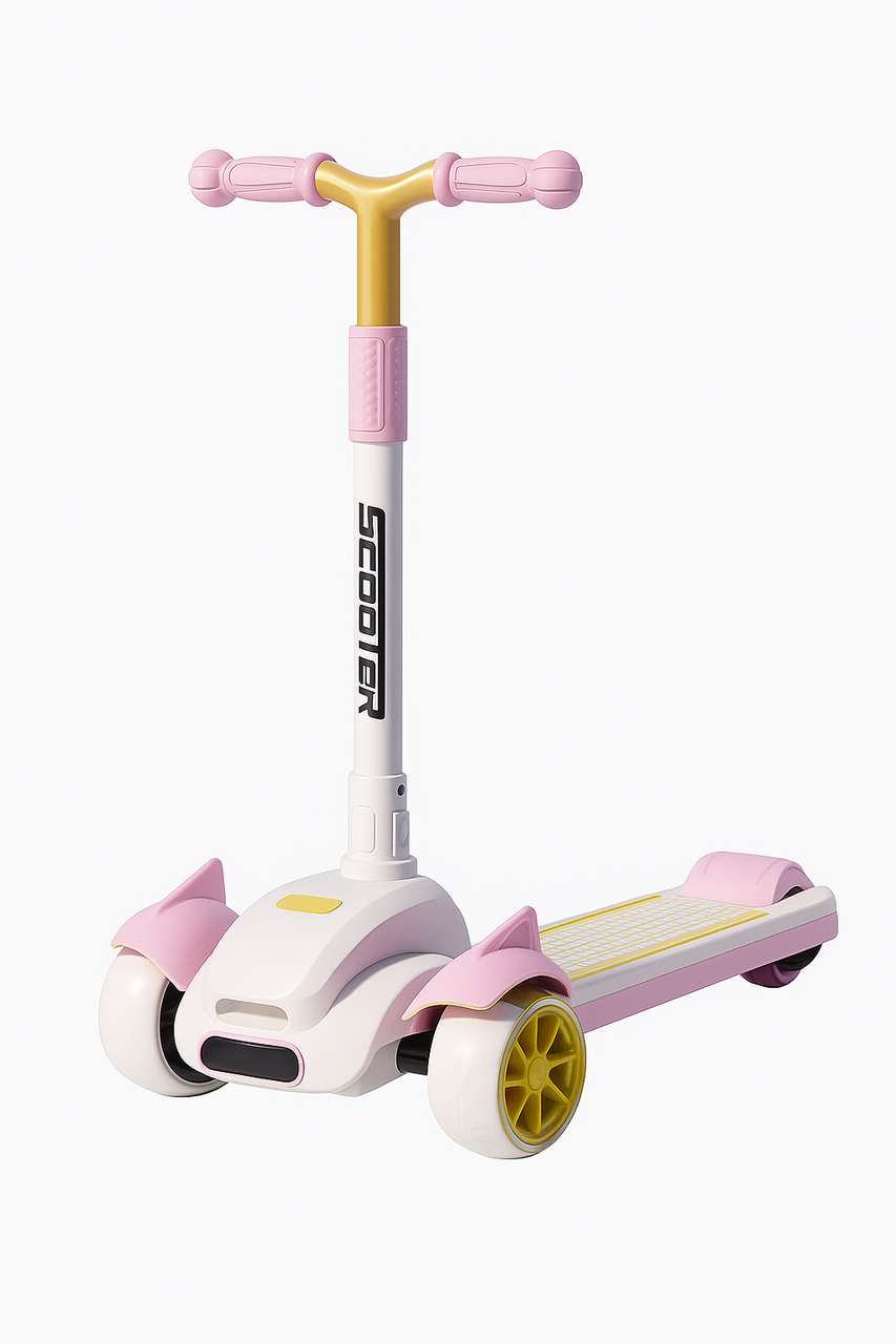 Дитячий самокат триколісний колеса з музикою і підсвіткою легкий регульований з 3 років, фото 1