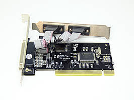 Контролер PCI to 2*COM (RS-232) + LPT (DB25F) Moschip MCS9835CV бу