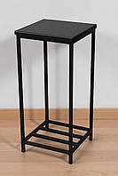 Барний стілець без спинки лофт табурет з полицею чорний/чорний Marius