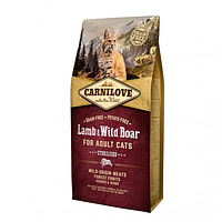 Сухий корм Carnilove Cat Sterilised для стерилізованих кішок ягнята та кабан 6 кг
