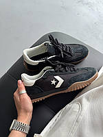 Чорні жіночі шкіряні кеди Converse Run Star Trainer Black - демісезонні повсякденні кеди конверс купити