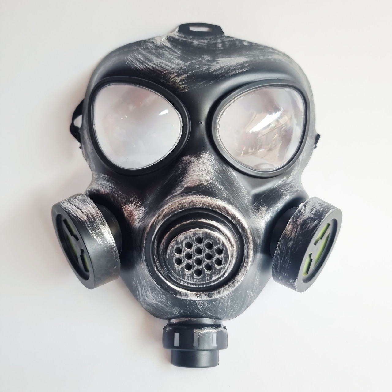 Пластикова карнавальна маска Сталкер срібна, 23 см, фото 1