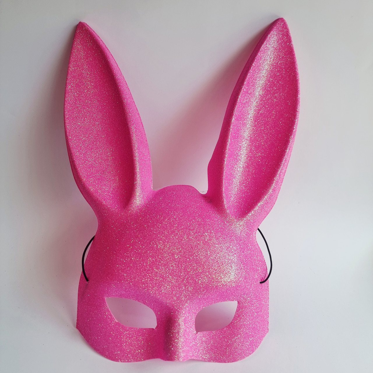 Маска зайчик Playboy рожева з блискітками, 35 см, фото 1