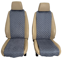 Чохли універсальні накидки - майки на передні сидіння авто з алькантари, комплект 2 шт, сірі (Вузькі), фото 2