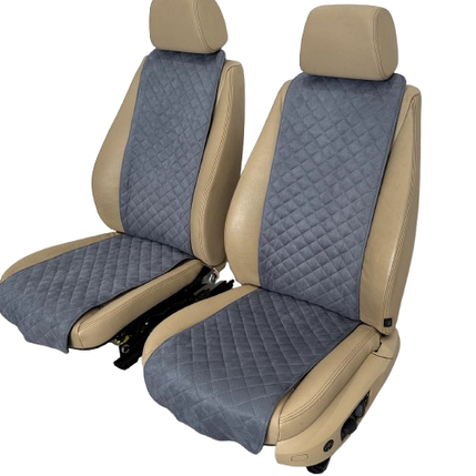 Чохли універсальні накидки - майки на передні сидіння авто з алькантари, комплект 2 шт, сірі (Вузькі), фото 1