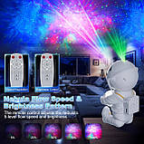 Проектор Astronaut Galaxy, Astronaut Star Projector Light з туманою, 8 режимів проекційної лампи, Обертання на 360° та проектор, фото 5