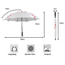 Парасолька у вигляді українського прапора RESTEQ. Парасолька-тростина національна. Велика жовто-блакитна парасолька для двох, фото 4
