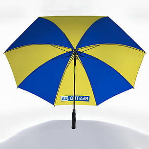 Парасолька у вигляді українського прапора RESTEQ. Парасолька-тростина національна. Велика жовто-блакитна парасолька для двох, фото 2