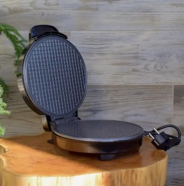 Вафельниця електрична d-19 см Edenberg EB-64411 1500 Вт, антипригарне покриття, для тонких вафель, фото 1