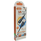 USB кабель Jokade JA035 JINKE series Sillicone (5A/1m) Micro- чорний, фото 2