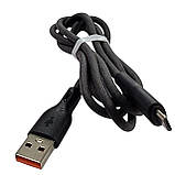 USB кабель Jokade JA035 JINKE series Sillicone (5A/1m) Micro- чорний, фото 4