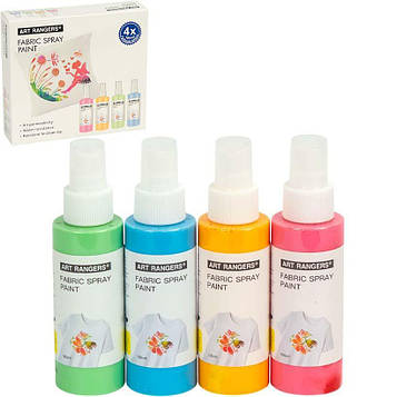 Аерозольна фарба для тканини PASTEL Набір 4 кольори по 100 мл