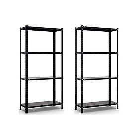 Комплект із 2-х Стелажів РЕК-3 1500х150х300 чорний Меткас 35 кг/полиця 8 полиць металевий поличний у ванну