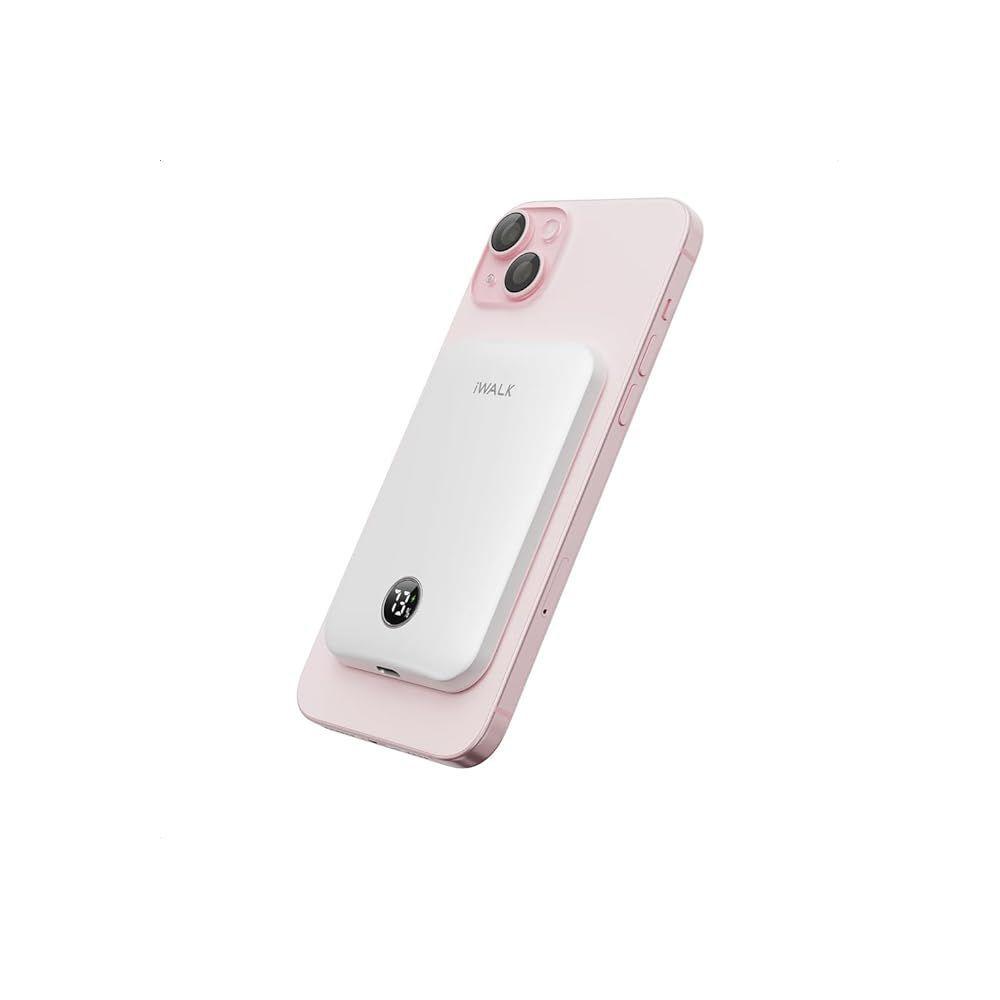IWalk Magnetic Ultra Slim Повербанк 5000mAh Бездротовий зарядний пристрій Power Bank W/LED Display Battery Pack Easy Grip, фото 1