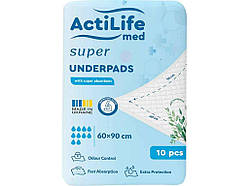Пелюшки дитячі 10шт Med Basic 60х90 ТМ ACTILIFE