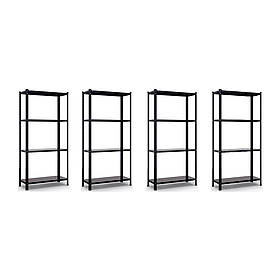 Комплект із 4-х Стелажів РЕК-3 1500х3000х300 чорний Меткас 35 кг/полиця 16 полиць металевий поличний