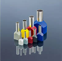 Наконечник втулковий 1/8 подвійний, червоний, кабельний у ізоляції, трубчастий, НШВІ, штировий ізольований