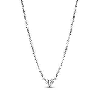 Серебряное колье Pandora «Сверкающее Сердце» Серебряное ожерелье Пандора Сердечко 393014C01