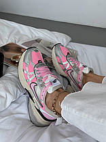 Жіночі кросівки Nike V2K Runtekk Pink Silver Найк Рантек В2К рожеві зі сріблом шкіра сітка весна літо, фото 3