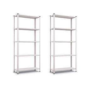 Комплект з 2-х Стелажів РЕК-2 1700х1500х300 білий пікселів 35 кг/полицю 10 полиць металевий поличний