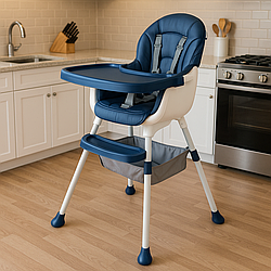 Стільчик для годування Toti Т-40517 (1) сталева конструкція, матеріал тканини PU, знімний столик, кошик, в коробці