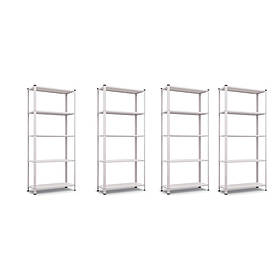 Комплект з 4-х Стелажів РЕК-2 1700х3000х300 білий пікселів 35 кг/полицю 20 полиць металевий поличний