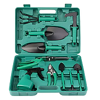 Садовий набір інструментів GardenLine LAR3594 у чемоданчику 10 ручних інструментів для посадки, комплект для садівника, дачі