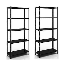 Комплект з 2-х Стелажів РЕК-4 1700х1500х300 чорний Меткас 35 кг/полицю 10 полиць металевий поличний