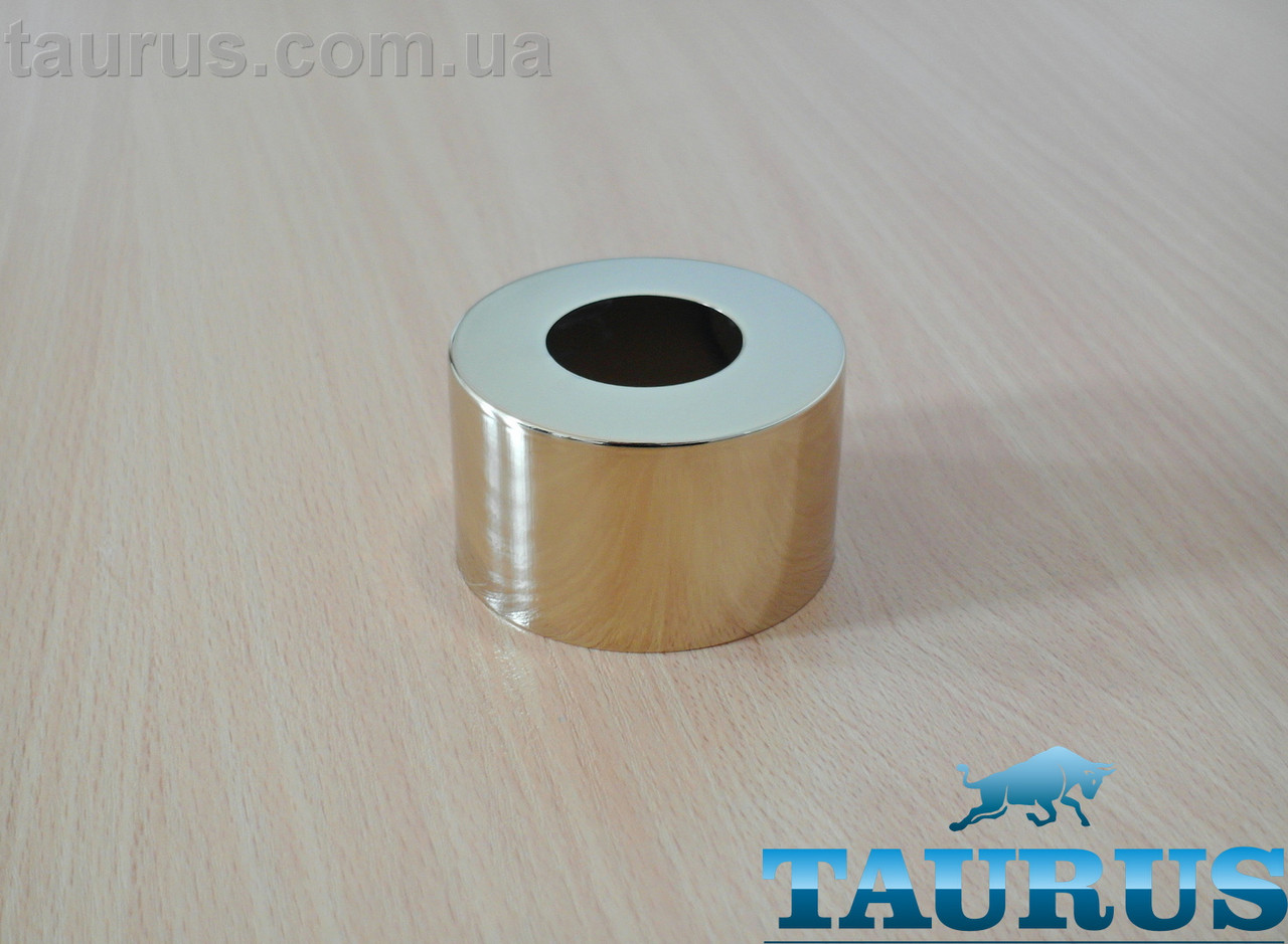 Золотий круглий фланець ThermoPulse Gold розмір D67 мм / висота 40 мм, під внутрішній розмір 1" (32мм). Латунь
