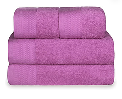 Набаор рушники махрові 2шт х 65х130 см + 2шт х 50х100 см 500 г\м2 MERCURY TEXTIL Рожевий