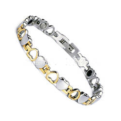 Магнітний браслет Серце 4в1. 19,7х0,7 см медична сталь.