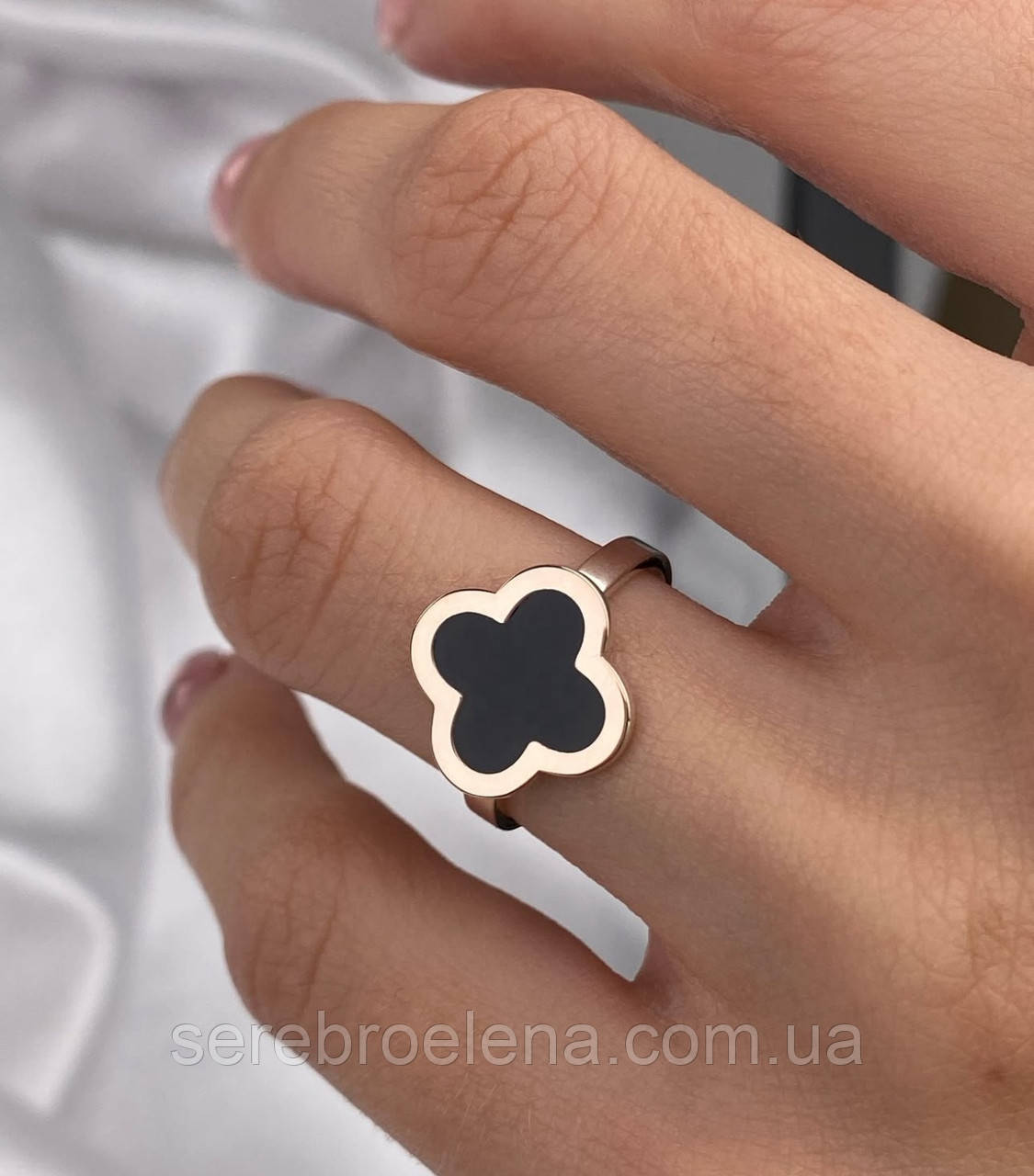 Кільце жіноче Ван Кліф зі срібла та золота, фото 1