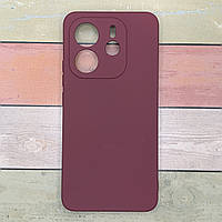 Чохол для Xiaomi Redmi Note 14 (4G) протиударний, мікрофібра Soft Touch. Silicone Casе. Бордовий