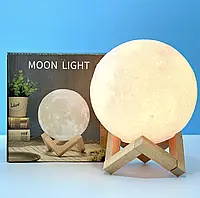 Настільний світильник на акумуляторі місяць із сенсорним перемиканням 14 см Magic 3D Moon Light