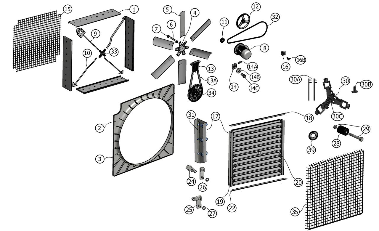 Шайба квадратна, допоміжний кріпильний елемент для вентилятора ES-100, фото 1