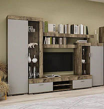 Вітальня (гостиная) з ламінованої ДСП/МДФ Шиншила сіра/дуб флагшток Марк Сокме