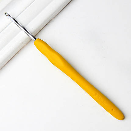 Гачок для в'язання 3,5 мм, з силіконовою ергономічною ручкою, фото 1