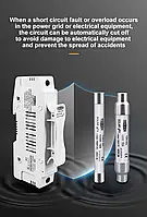 Держатель предохранителей 1Р 1500VDC c предохохранителем 30А для солнечных панелей TOMZN TOPV-63