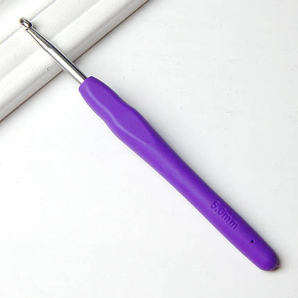 Гачок для в'язання 5 мм, з силіконовою ергономічною ручкою, фото 1