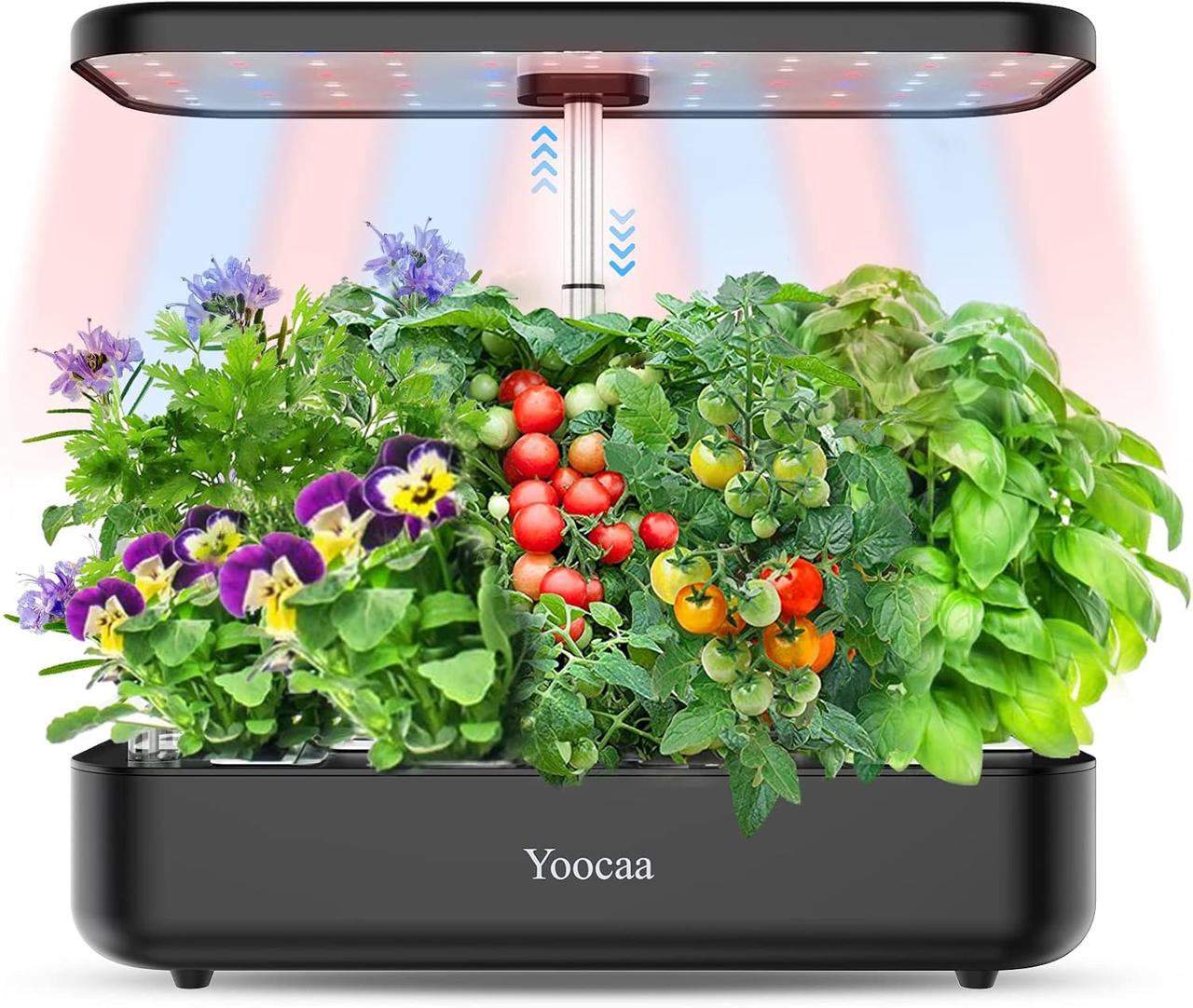 12-місна система гідропонічного вирощування Yoocaa Smart Garden з регульованою висотою та підсвічуванням