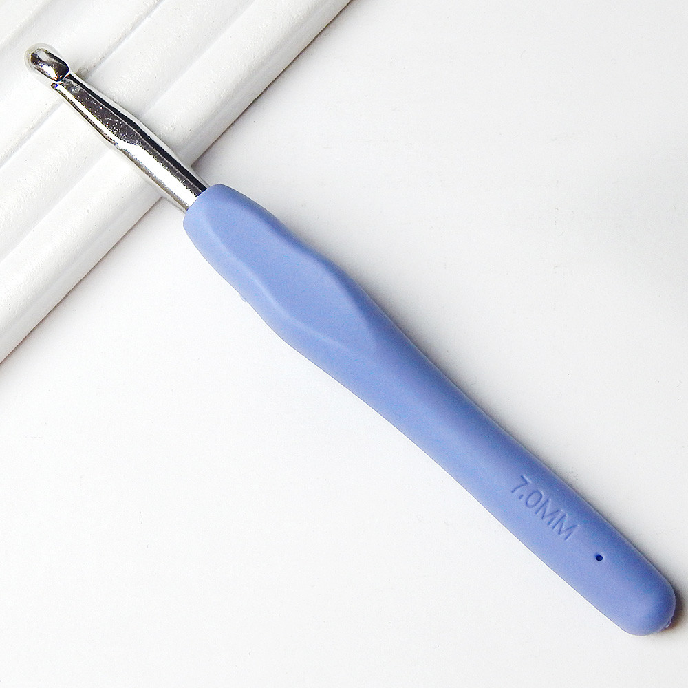 Гачок для в'язання з силіконовою ергономічною ручкою, 7 мм