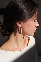 Селін сережки циркони посріблення/позолота 18 К/сережки овали