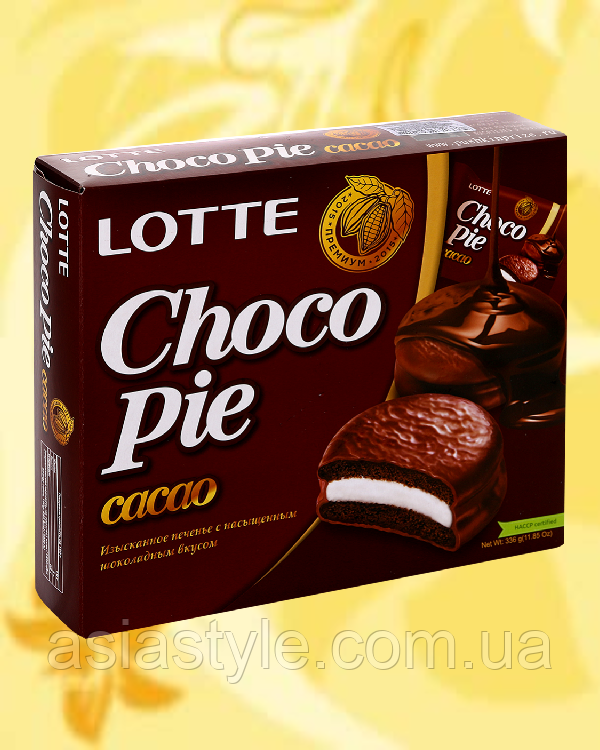 Печіво Какао в глазурі, Печиво Какао в глазурі, Choco Pie Cacao Biscuits, Lotte, 336 гр, Корея, ВО