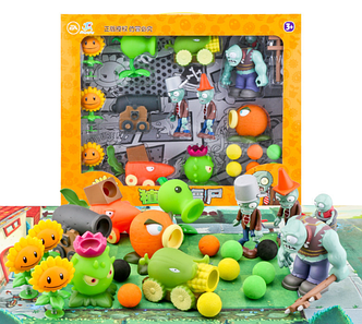 Набір іграшок фігурок Зомбі проти Рослин Plants vs Zombies, ігрові фігурки в коробці