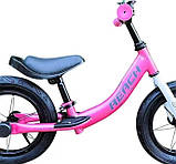 Дитячий велобіг біговел для дівчаток Сталева рама Надувні колеса 12 дюймів Підставка для ніг і підніжка, фото 5