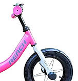 Дитячий велобіг біговел для дівчаток Сталева рама Надувні колеса 12 дюймів Підставка для ніг і підніжка, фото 9