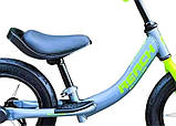 Дитячий велобіг біговел для хлопчиків Сталева рама Надувні колеса 12 дюймів Підставка для ніг і підніжка, фото 5